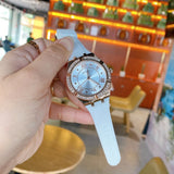 Guess Cosmo Diamonds Silver Dial White Rubber Strap Watch for Women - GW0034L2 Authentic Buy Shop Now