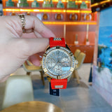 Guess Frontier Diamonds Gold Dial Red Rubber Strap Watch for Women - GW0045L2 Authentic Buy Shop Now