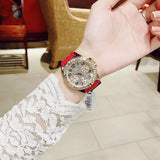 Guess Frontier Diamonds Gold Dial Red Rubber Strap Watch for Women - GW0045L2 Authentic Buy Shop Now
