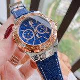 Guess Limelight Quartz Analog Blue Dial Blue Denim Strap Watch For Women - W0775l10 Authentic Buy Shop Now