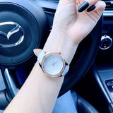 Guess Mini Rose Diamonds White Dial White Leather Strap Watch For Women - U85142l3 Authentic Buy Shop Now
