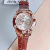 Guess Limelight Analog White Dial Brown Leather Strap Watch For Women - W0775l14 Authentic Buy Shop Now