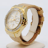 Guess Limelight Quartz Silver Dial Golden Leather Strap Watch For Women - W0775L2 Authentic Buy Shop Now
