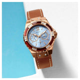 Guess Limelight Quartz White Dial Brown Leather Strap Watch For Women - W0775L7 Authentic Buy Shop Now