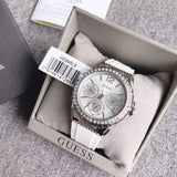 Guess Starlight Multifunction Diamonds White Dial White Rubber Strap Watch for Women - W0846L8 Authentic Buy Shop Now