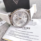 Guess Starlight Multifunction Diamonds White Dial White Rubber Strap Watch for Women - W0846L8 Authentic Buy Shop Now
