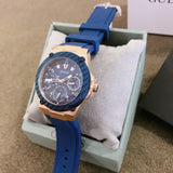 Guess Zena Blue Dial Blue Silicone Strap Watch For Women - W1094L2 Authentic Buy Shop Now