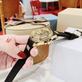 Guess Frontier Diamonds Gold Dial Black Rubber Strap Watch For Women - W1160L1 Authentic Buy Shop Now