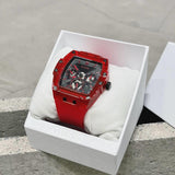Guess Phoenix Multifunction Black Dial Red Rubber Strap Watch for Men - GW0203G5 Authentic Buy Shop Now