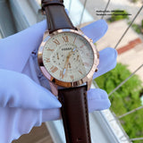 Fossil Grant Chronograph White Dial Brown Leather Strap Watch for Men - FS4991 Authentic Buy Shop Now