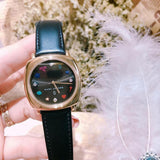 Marc Jacobs Mandy Black Dial Black Leather Strap Watch for Women - MJ1597 Authentic Buy Shop Now