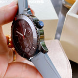 Michael Kors Cunningham Multifunction Grey Dial Grey Rubber Strap Watch For Men - MK7164 Authentic Buy Shop Now