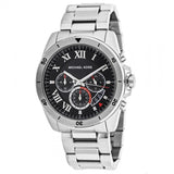 Michael Kors Brecken Chronograph Quartz Black Dial Silver Steel Strap Watch For Men - MK8438 Authentic Buy Shop Now