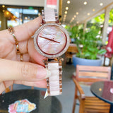 Michael Kors Parker Mother of Pearl Pink Dial Two Tone Steel Strap Watch for Women - MK6402 Authentic Buy Shop Now