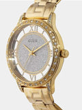 Guess Analog Diamonds Silver Dial Gold Steel Strap Watch For Women - W1013l2 Authentic Buy Shop Now