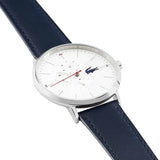 Lacoste Moon Multifunction White Dial Blue Leather Strap Watch for Men - 2010975 Authentic Buy Shop Now