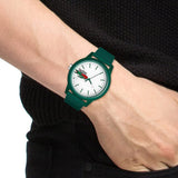Lacoste 12.12 White Dial Green Silicon Strap Watch for Men - 2011135 Authentic Buy Shop Now