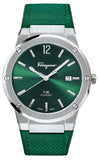 Salvatore Ferragamo F-80 Classic Green Dial Green Leather Strap Watch for Men - SFDT00519 Authentic Buy Shop Now