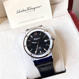 Salvatore Ferragamo F-80 Classic Black Dial Black Leather Strap Watch for Men - SFDT00219 Authentic Buy Shop Now