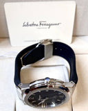 Salvatore Ferragamo F-80 Classic Black Dial Black Leather Strap Watch for Men - SFDT00619 Authentic Buy Shop Now