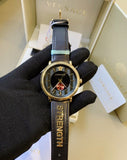 Versace V-Circle Manifesto Edition Black Dial Black Leather Strap Watch for Men - VBQ050017 Authentic Buy Shop Now