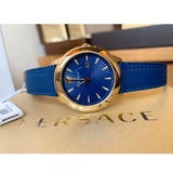 Versace V-Urban Quartz Blue Dial Blue Leather Strap Watch for Men - VELQ00319 Authentic Buy Shop Now