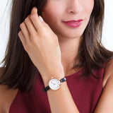 Marc Jacobs Sally White Dial Black Leather Strap Watch for Women - MBM1352 Authentic Buy Shop Now