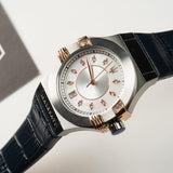 Maserati Potenza Diamonds Silver Dial Blue Leather Strap Watch For Women - R8851108502 Authentic Buy Shop Now