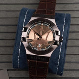 Maserati Potenza Brown Dial Brown Leather Strap Watch For Men - R8851108011 Authentic Buy Shop Now