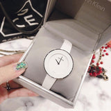 Calvin Klein Chic White Dial White Leather Strap Watch for Women - K7N23TK2 Authentic Buy Shop Now