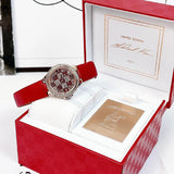 Michael Kors Camille Three Hand Crystals Rose Gold Dial Red Leather Strap Watch For Women - MK4701 Authentic Buy Shop Now