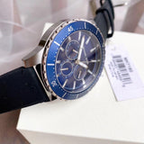 Michael Kors Cunningham Multifunction Blue Dial Black Rubber Strap Watch For Men - MK7160 Authentic Buy Shop Now