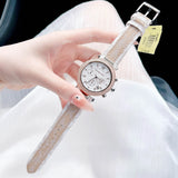 Michael Kors Parker Chronograph White Dial Two Tone Leather Strap Watch For Women - MK6950 Authentic Buy Shop Now