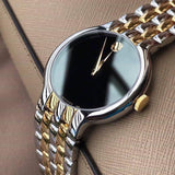 Movado Veturi Quartz Black Dial Two Tone Steel Strap Watch for Men - 0606932 Authentic Buy Shop Now