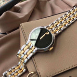 Movado Veturi Quartz Black Dial Two Tone Steel Strap Watch for Men - 0606932 Authentic Buy Shop Now
