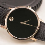 Movado Museum Classic Black Dial Black Leather Strap Watch for Men - 0607196 Authentic Buy Shop Now