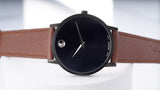 Movado Museum Classic Black Dial Brown Leather Strap Watch for Men - 0607198 Authentic Buy Shop Now