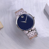 Movado Museum Classic Blue Dial Silver Steel Strap Watch for Men - 0607212 Authentic Buy Shop Now