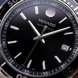 Movado Series 800 Black Dial Silver Steel Strap Watch For Men - 2600135 Authentic Buy Shop Now