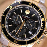 Movado Series 800 Chronograph Black Dial Two Tone Steel Strap Watch For Men - 2600146 Authentic Buy Shop Now