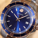 Movado Series 800 Blue Dial Two Tone Steel Strap Watch for Men - 2600149 Authentic Buy Shop Now