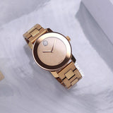 Movado Bold Rose Gold Dial Rose Gold Steel Strap Watch For Women - 3600335 Authentic Buy Shop Now