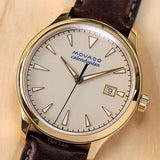 Movado Heritage Calendoplan Beige Dial Brown Leather Strap Watch for Men - 3650003 Authentic Buy Shop Now