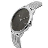 Calvin Klein Minimal Black Dial Silver Mesh Bracelet Watch for Men - K3M21123 Authentic Buy Shop Now