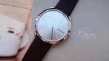 Calvin Klein Minimal Silver Dial Brown Leather Strap Watch for Men - K3M211G6 Authentic Buy Shop Now