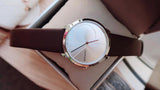 Calvin Klein Minimal Silver Dial Brown Leather Strap Watch for Men - K3M211G6 Authentic Buy Shop Now