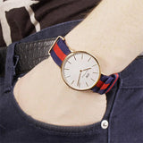 Daniel Wellington Classic Oxford White Dial Two Tone Nylon Strap Watch For Men - DW00100015 Authentic Buy Shop Now