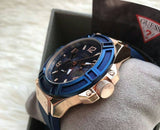 Guess Rigor Blue Dial Blue Silicone Strap Watch For Men - W0247G3 Authentic Buy Shop Now