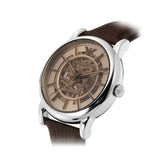 Emporio Armani Luigi Meccanico Brown Dial Brown Leather Strap Watch For Men - AR1982 Authentic Buy Shop Now