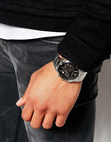 Emporio Armani Classic Chronograph Black Dial Silver Steel Strap Watch For Men - AR2434 Authentic Buy Shop Now